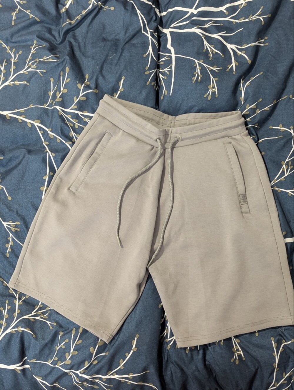 Men's Drawstring Sweat Shorts in Light Taupe